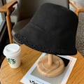 Miniatyrbillede 3 af 4: Bredskygget Bucket Hat Dame Vinterhatte Varme Herre Fiskerhatte black
