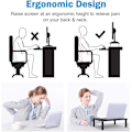 Miniatyrbild 5 av 7: Skärmstativ med Justerbar Höjd, Ergonomiskt Skrivbordsstativ, Värmeavledning Genom Ventilerad Plattform, Bred Kompatibilitet för Enheter