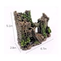 Miniatyrbilde 4 av 4: Slott Akvarium Dekorasjoner Akvarium Ornamenter med Mosed for Betta Gjemmested