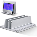 Miniatyrbild 1 av 7: Innovativt Dubbelspårs Vertikalt Laptopställ, Premium Sandblästrad Aluminiumlegering Skrivbordshållare För Alla Enheter Upp Till 17,3 Tum - Optimerar Utrymme