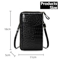 Miniatyrbild 4 av 5: Mobiltelefonväska Liten Crossbody Väskor för Kvinnor - Läder Axelväska Handväska för Resor