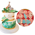 Miniatyrbild 3 av 6: Tropiska Blad Kakformar Set För DIY Sommartema Eller Skogstema Tårta, 4 Olika Hawaiianska Palmblad Fondantformar Non-Stick Lätt Formning