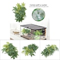 Miniatyrbilde 1 av 2: Grønn kunstig plante falske blader akvarium fisketank reptil terrarium ornamenter dekor 30cm