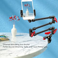 Miniatyrbild 6 av 8: 31in justerbar ledad arm med 1/4in 3/8in gänga ledad arm kameramontering 360 graders rotation för kamera telefon