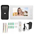 Miniatyrbillede 2 af 8: 7in videodørtelefon dørklokke nattesyn HD LCD håndfri ledninger video dørtelefon skærm med kamera skærm 100‑240V EU stik