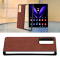 Miniatyrbillede 1 af 8: Læder Cover til Samsung Galaxy Z Fold 2 Stødsikkert Telefonbeskyttende Cover ShellBrun