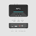 Miniatyrbillede 1 af 2: Bluetooth 5.0 modtager Smart NFC A2DP RCA AUX 3,5 mm stik trådløs adapter til bilhøjttaler hovedtelefon