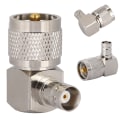 Miniatyrbilde 3 av 5: 2 stk BNC hunn til M hann adapter rett vinkel albuekontakt