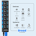 Miniatyrbild 2 av 4: 4/7 Port USB 3.0 Hub Aktiv med Strömförsörjning Splitter USB För Windows PC Laptop DHL