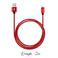 Miniatyrbild 5 av 5: Universell Kompatibilitet, Snabbladdning Extra Lång Nylonflätad Kabel för Enheter, 2m Hållbar Design med Skottsäker Aramidfiber, Trasselfri Röd