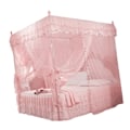 Miniatyrbillede 4 af 5: Luksus Prinsesse 3 Side Åbninger Post Seng Gardin Baldakin Netting Myggenet Sengetøj (Pink M)