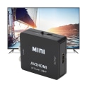 Miniatyrbild 5 av 5: 1080P USB-driven AV till HDMI HD-videokonverterare för digitalboxar DVd VCD-spelkonsoler (svart)