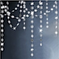 Miniatyrbild 2 av 8: Återanvändbar dekor med frostig känsla, elegant silver snöflinggirlang för vinterlandskapsdekorationer, förmonterad bling bling-effekt för upphängning