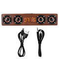 Miniatyrbild 2 av 5: W8C Högkvalitativ Bluetooth-högtalare i massivt trä med LED-klockdisplay och FM-funktioner