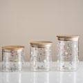 Miniatyrbild 3 av 5: Multifunktionell lufttät glasburk teförvaringsbehållare med bambulock matförvaringsburk tank för te, kaffe, örter, socker, kryddor - Citron - Set om 3 Style 2