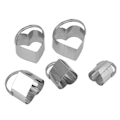 Miniatyrbilde 5 av 5: 5 stk. kakeformsett med håndtak i rustfritt stål for baking og matlaging Alentine Day