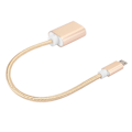 Miniatyrbillede 3 af 4: 3PCS Flettet Klud Forstærket Stik Ingen Rust Glat Transmission USB Indgang Mikro Udgang OTG Adapter Kabel til AndroidGold