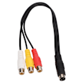 Miniatyrbilde 4 av 5: S Video 4-pin hann til 3RCA hun kabel dobbel skjerming rød gul hvit videoadapterkabel 1,0 fot