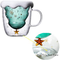 Miniatyrbild 7 av 8: Presentklar, Intrikat Designade Snöflingor, 230-280ml Julmuggar För Varm Choklad Espresso, Dubbelväggsisolerade Glas