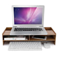 Miniatyrbillede 3 af 5: Skærmstativ Computer Desktop Laptop Hylde Skrivebord Bord Beslag Holder Opbevaringshylde (Kirsebærtræ)