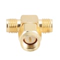 Miniatyrbillede 2 af 5: 5 stk. Guldbelagt messing 50 Ohm SMA han til dobbelt SMA hun adapter med standard polaritet
