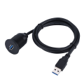 Miniatyrbilde 4 av 5: USB 3.0-montert kabel - USB-forlengelse, innfelt, dashbordmontert kabel, for bil, båt, motorsykkel (1M)