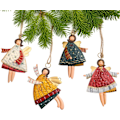 Miniatyrbild 3 av 5: Jultomte-prydnader för julgran, dansande flygande tenn A