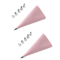 Miniatyrbilde 1 av 5: 2x silikon konditorposer og rustfrie ståldyser rosa