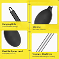 Miniatyrbild 3 av 6: Mångsidiga silikonskedar för matlagning, värmebeständiga verktyg för non-stick kokkärl (2-pack, svart)
