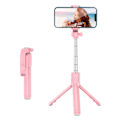 Miniatyrbillede 2 af 2: Live Video Tripod Selfie Stick i rustfrit stål, teleskopisk, sammenklappelig, bærbar selfie-stang med fjernbetjening, pink