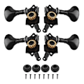 Miniatyrbilde 2 av 2: Stemmeskruer for musikkinstrumenter, maskinhoder, deler til ukulele, 4 strenger, Hawaii-gitar (svart)