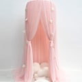 Miniatyrbilde 5 av 8: Elegant farge hjemmenett myggnetting barn seng baldakin netting barn baby soverom rosa