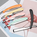 Miniatyrbillede 3 af 4: Barberkniv i rustfrit stål med lige kant, foldbar Black