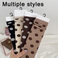 Miniatyrbild 5 av 5: Mid-stocking fållade strumpor, nya prickmönster, för att bära
