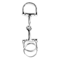 Miniatyrbillede 2 af 8: D-formet snaffle nøglering holdbar sølv D-ring zink-legering hestesnaffle bits nøglering
