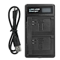 Miniatyrbillede 2 af 7: Bærbar kamera batterioplader til NB‑13L USB kamera dobbelt oplader med LCD-skærm