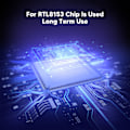 Pikkukuva 7 / 8: USB C - Ethernet-sovitin, jossa valo USB Type C - RJ45 Gigabit-kaapelimuunnin tabletille, musta