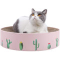 Miniatyrbild 2 av 5: Konkav Design Kattklösbräda, Medium Rosa Oval Kattklösmatta för Hållbart Korrugerat Papper Möbelskydd och Hälsosam Kloträning