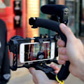 Miniatyrbild 3 av 5: DV Handheld C-formad videostabilisator blixtstativ stabilisator