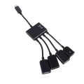 Pikkukuva 1 / 2: 4-porttinen mikro-USB-isäntä OTG -keskitinsovitinkaapeli Android-tabletille ja älypuhelimelle