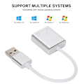 Miniatyrbillede 6 af 8: Ekstern USB 2.0 lydkort 3D Virtual 7.1 kanal lydadapter 3,5 mm til telefon PC bærbar computer