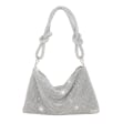 Miniatyrbilde 1 av 5: Rhinestone Full Evening Bag Rhinestone Håndveske - Sølv