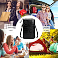 Miniatyrbild 5 av 5: Mobiltelefonväska Liten Crossbody Väskor för Kvinnor - Läder Axelväska Handväska för Resor
