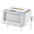 Miniatyrbillede 2 af 5: Servietbeholder med opbevaring, servietbeholder, multifunktionel servietbeholder opbevaringsarrangør Caddy til badeværelse, soveværelse og kontor