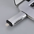 Pikkukuva 1 / 2: Monitoiminen USB2.0 OTG alumiiniseos minikortinlukija Type-C PC:lle ja puhelimelle