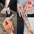 Miniatyrbild 3 av 5: Lättapplicerade Tatueringar för Kvinnor, Passande Tillfällen Livfulla Verklighetstrogna Mönster Blomkollektion Tatueringar