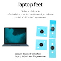 Miniatyrbillede 7 af 8: Bærbar computer bundkasse fødder Anti-slip runde prik nøjagtig størrelse holdbare bærbare computer fodpuder til Surface 3 4 5 udskiftning sort