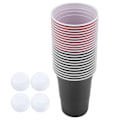 Miniatyrbilde 5 av 5: Beer Pong Set Beer Pong Drikkespill Sett Beer Pong Kopper 22 Kopper 4 PingPong Baller Rød Svart