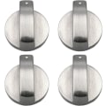 Miniatyrbilde 1 av 5: Xutong: Gasskomfyr-knauf, 4 stk, metall, 6 mm, sølvfarget, egg