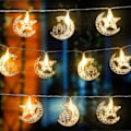 Miniatyrbilde 2 av 2: Eid LED-stjerne-månelys-streng Mubarak Ramadan-dekorasjon for hjemmet Ramadan-fest EID-lyktdekorasjon